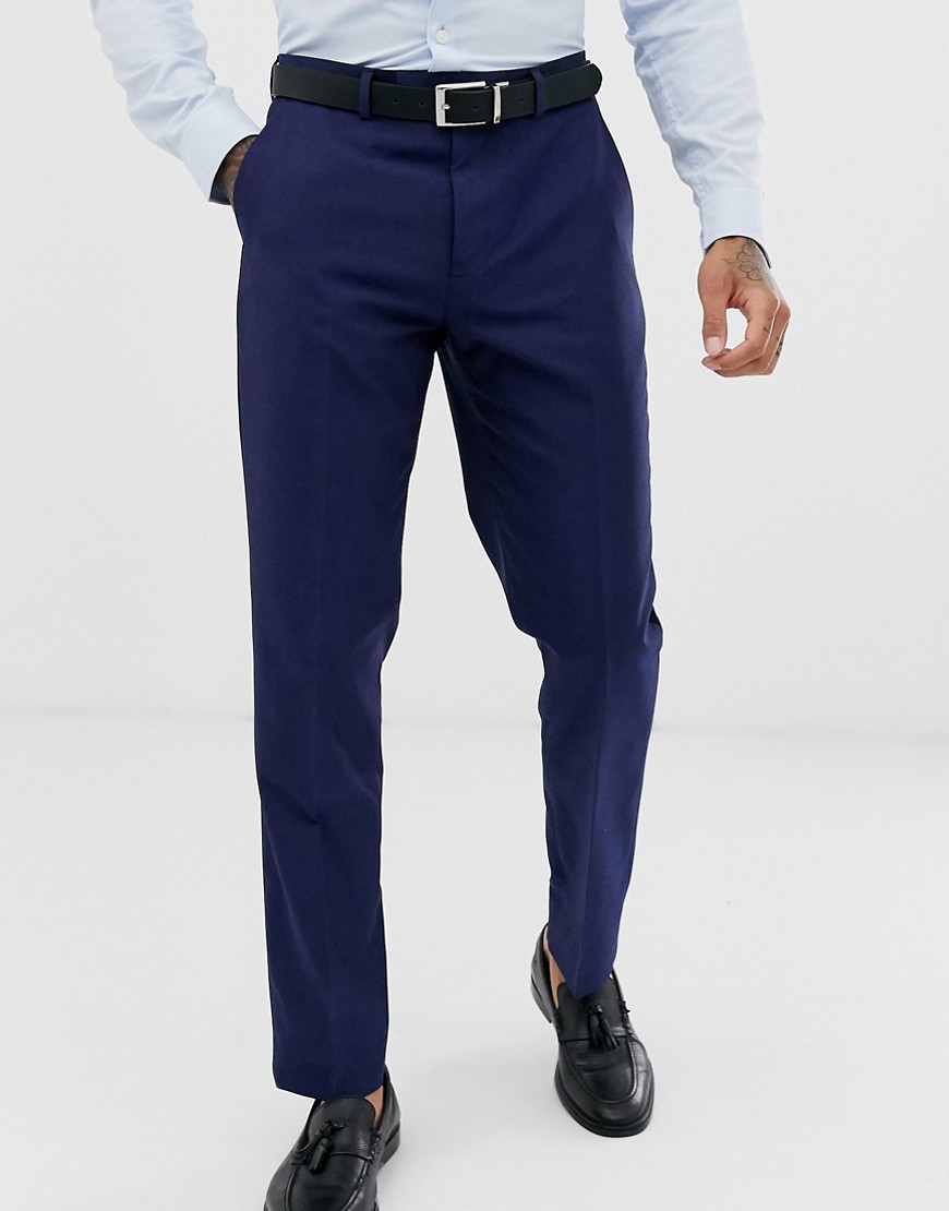 Harry Brown Slim Fit Blue Tonic Suit Trousers