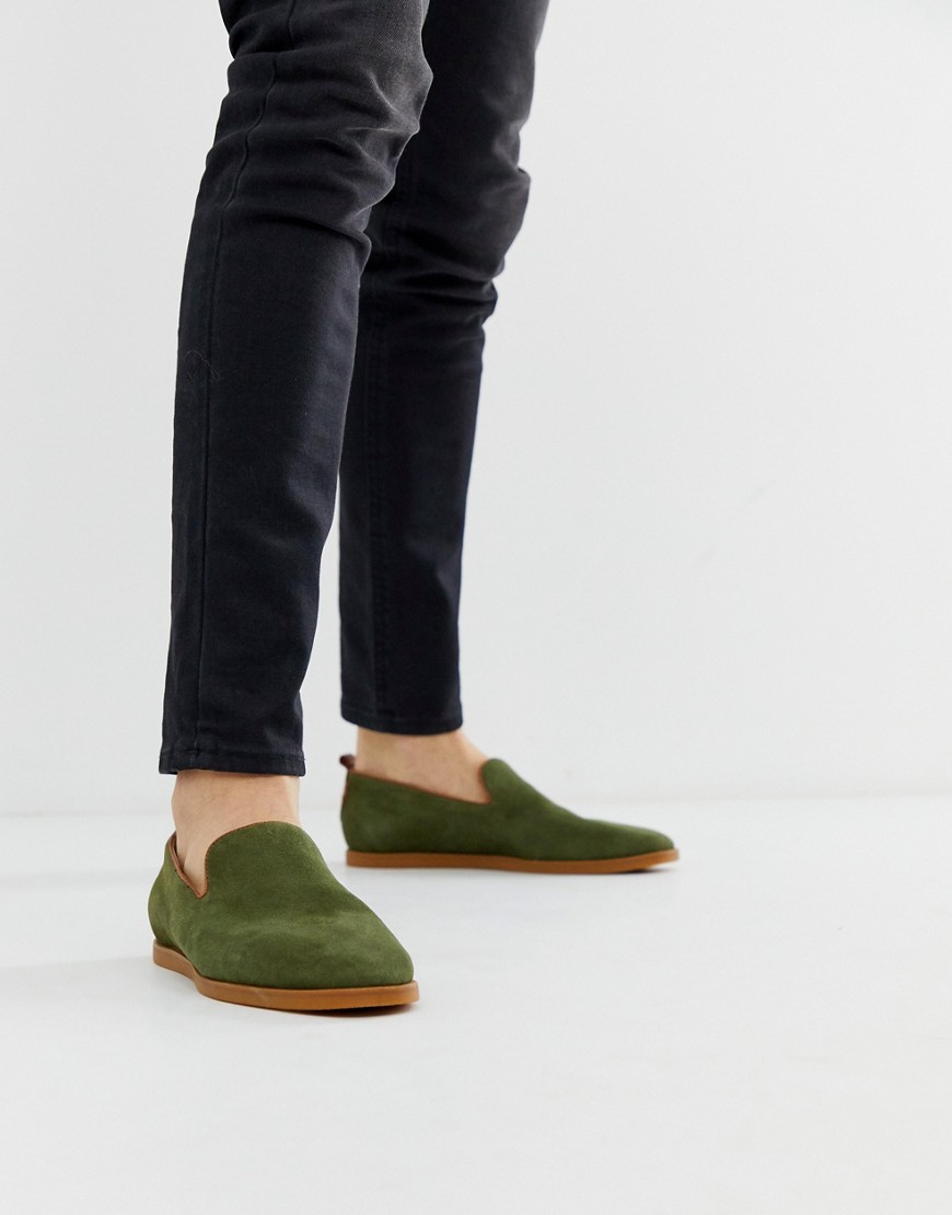 H By Hudson Parker summer loafers in khaki suede