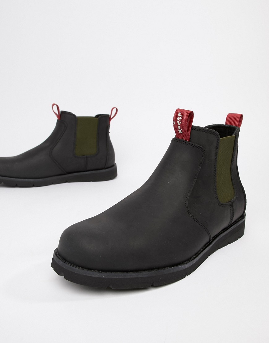 Levi's jax leather chelsea boot in black