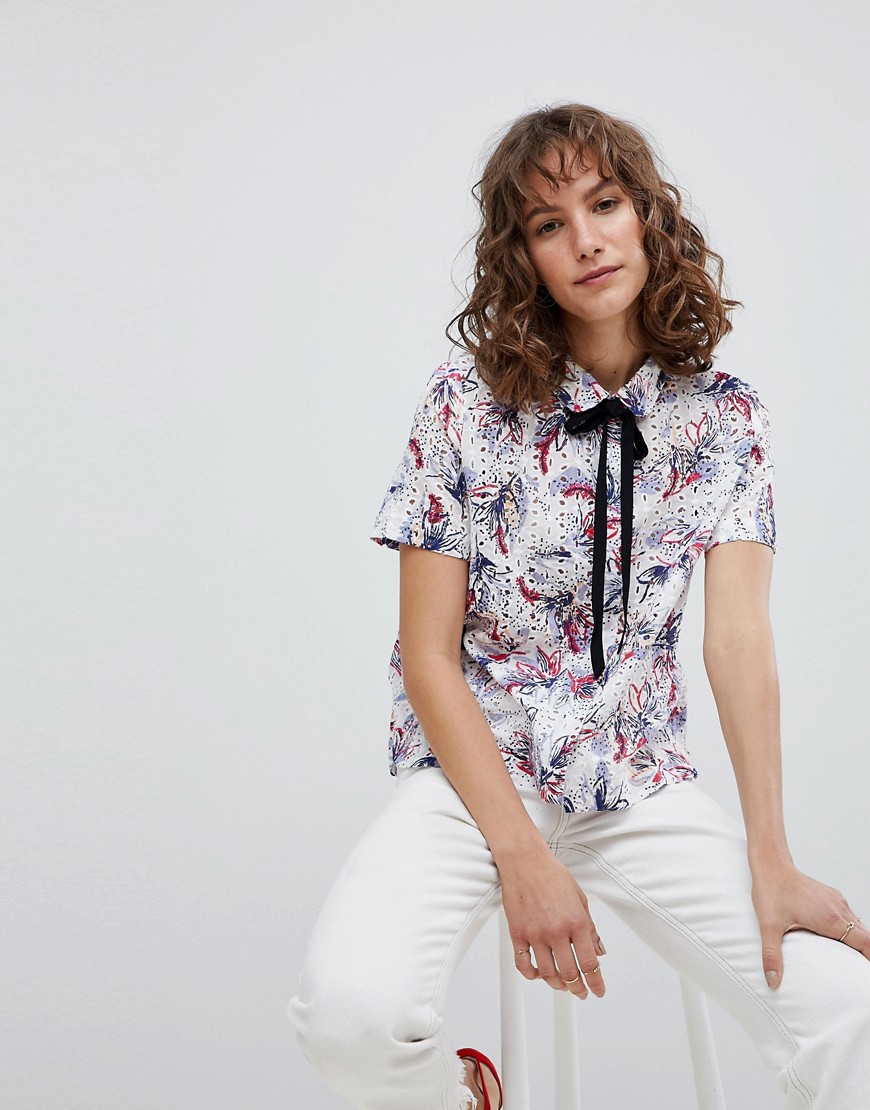 Suncoo Shirt in Printed Broderie