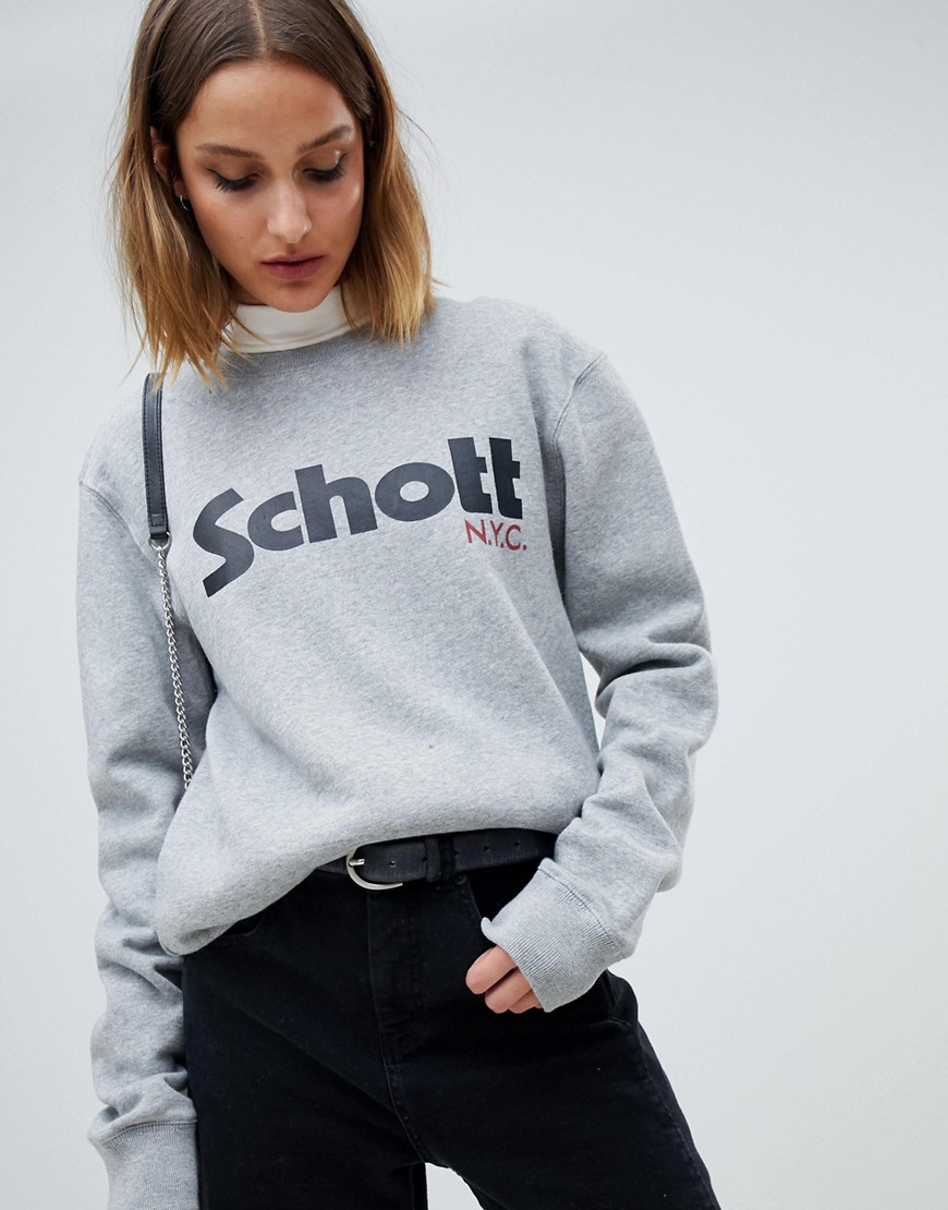 Schott relaxed sweatshirt with front logo