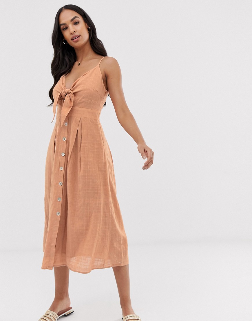 Y.a.s. Y.a.s Textured Knot Front Summer Dress-multi