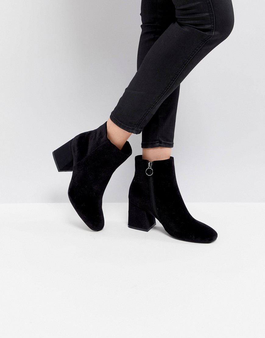 Pimkie Velvet Ankle Boots - Black