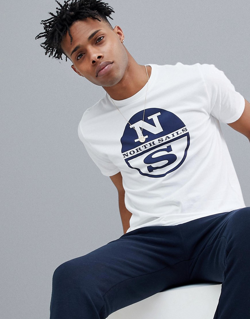 North Sails Slim Fit Large Logo T-Shirt In White