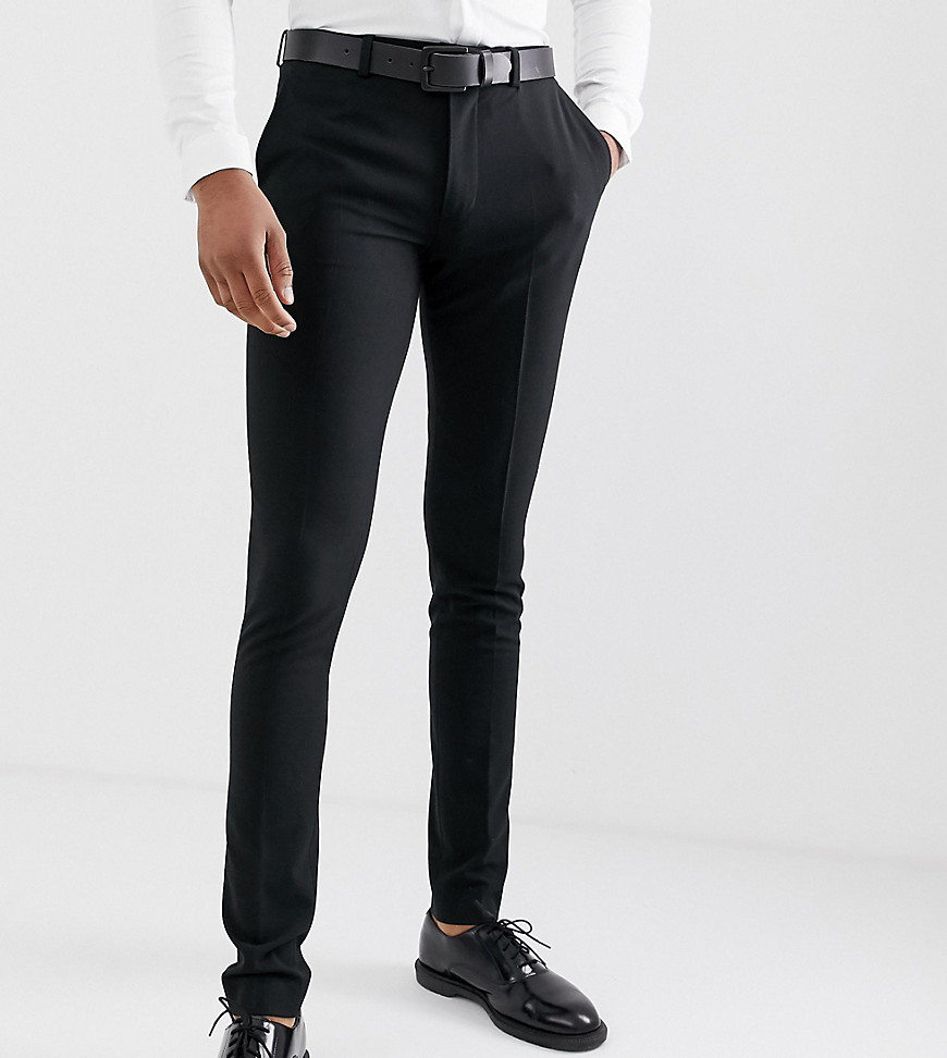 ASOS DESIGN Tall super skinny smart trousers in black