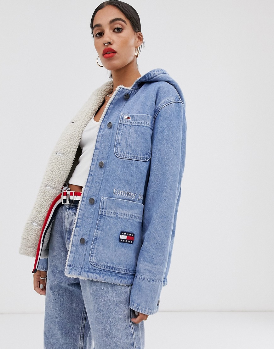 Tommy Jeans denim jacket with sherpa lining