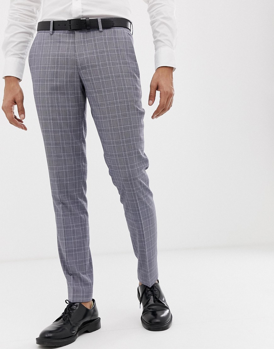 Esprit slim fit suit trouser in grey pop glenn check