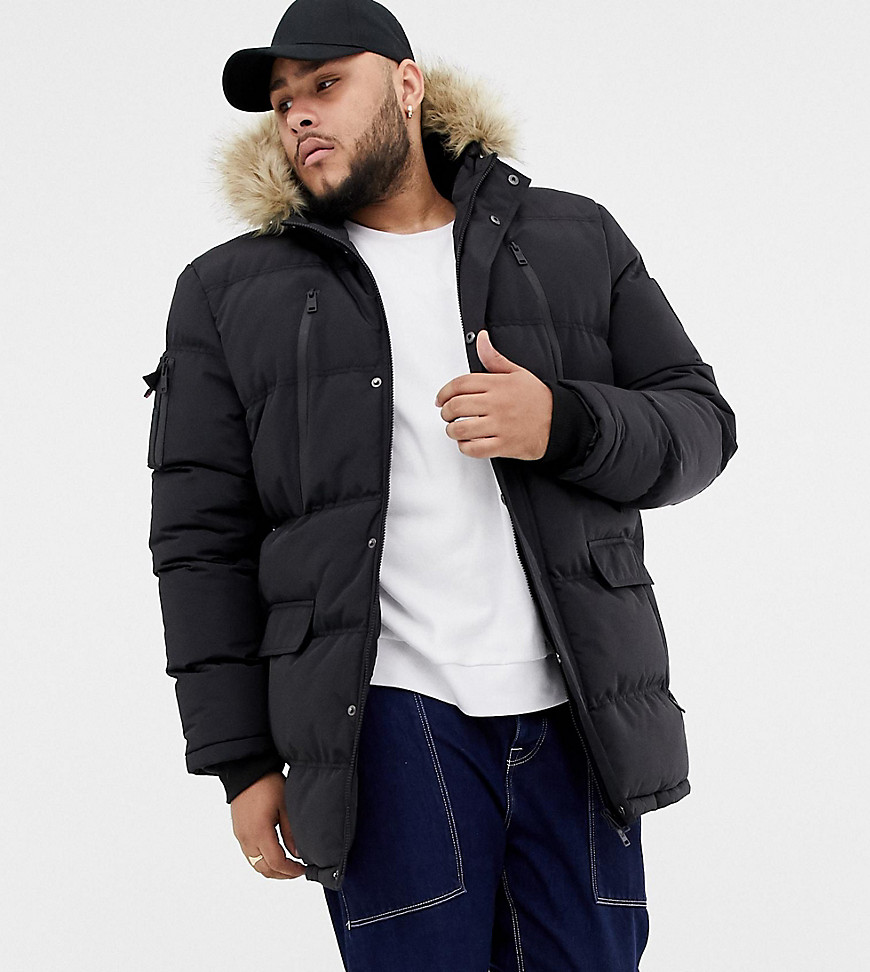 Good For Nothing parka coat in black exclusive to ASOS