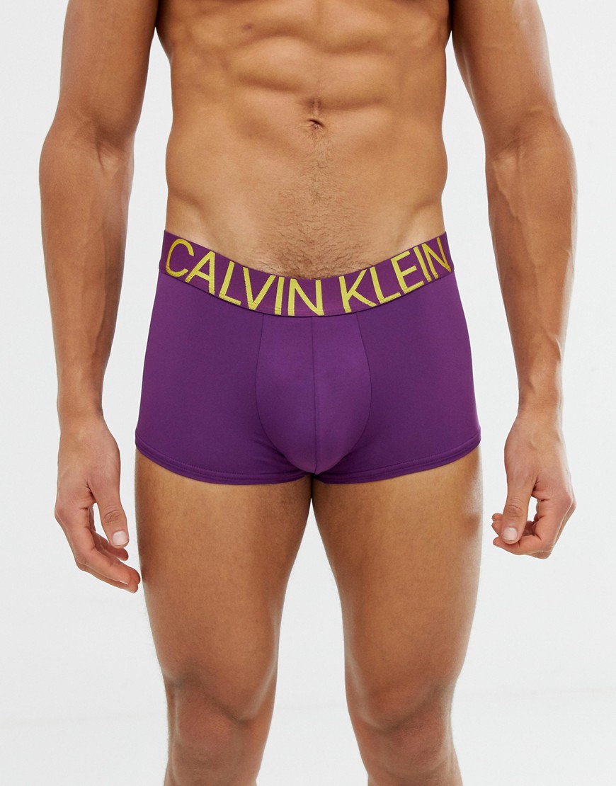 Calvin Klein Statement 1981 logo placement microfibre trunks in purple