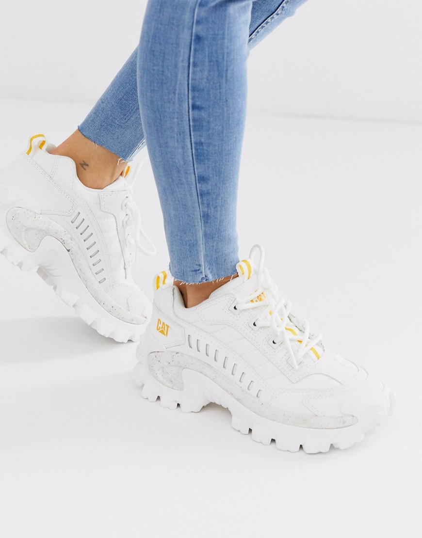 CAT Intruder chunky trainers in triple white