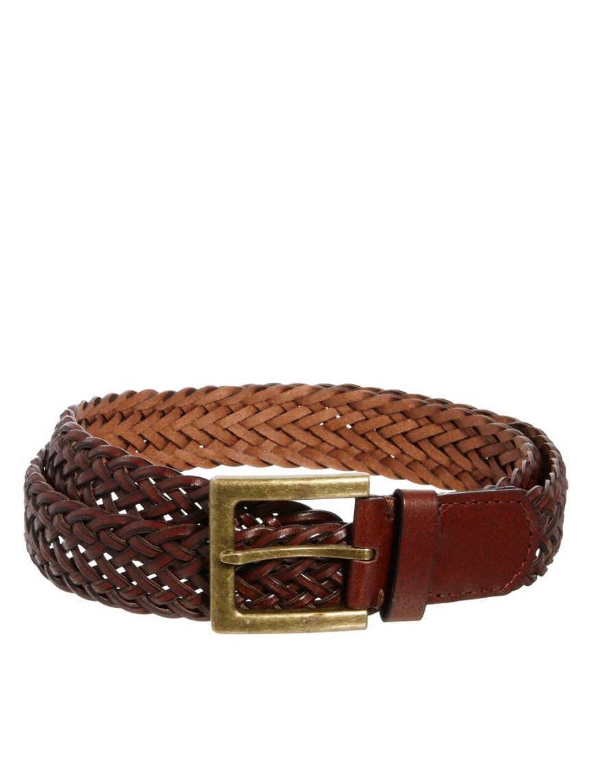 ASOS | ASOS Fine Plaited Leather Belt at ASOS