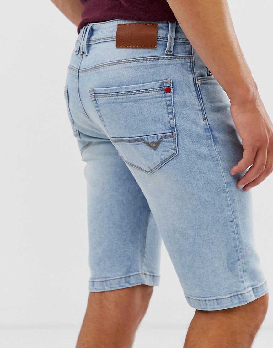 Voi Jeans denim shorts in light wash blue