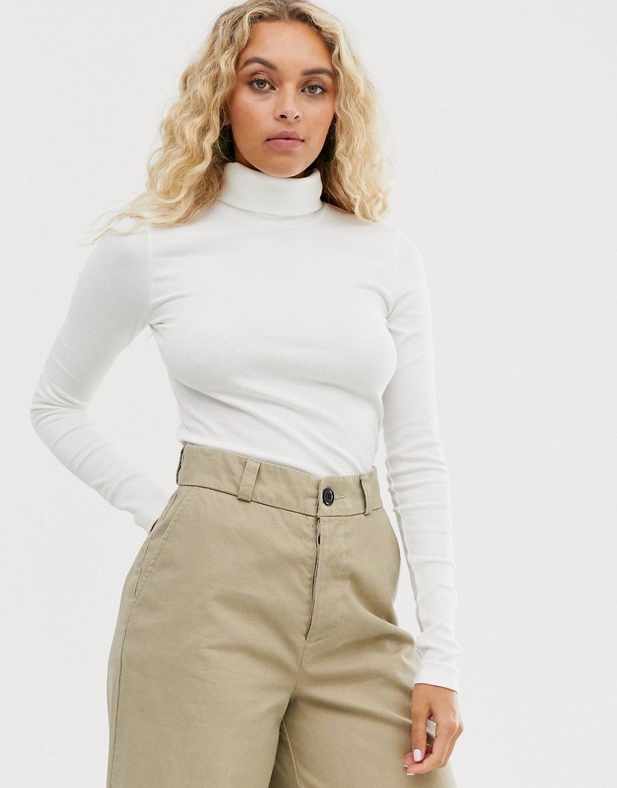 Weekday ribbed turtleneck in cream
