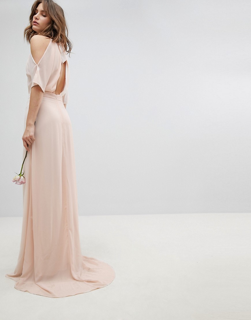 TFNC High Neck Maxi Bridesmaid Dress With Fishtail