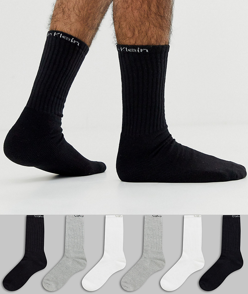 Calvin Klein 6 pack logo crew socks