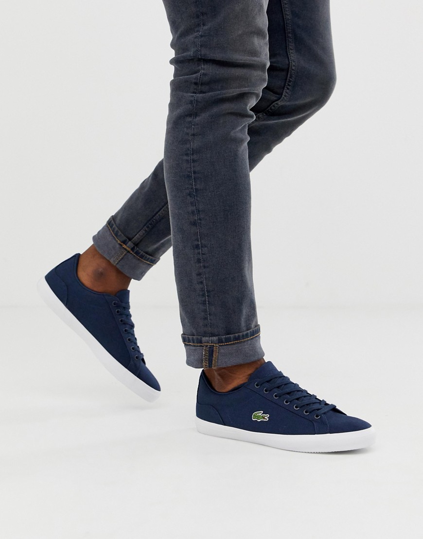 Lacoste Lerond trainers in navy canvas