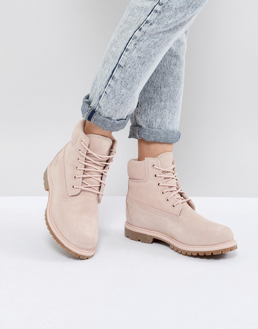 TIMBERLAND 6 INCH PREMIUM ROSE SUEDE FLAT BOOTS - PINK,CA1P7C