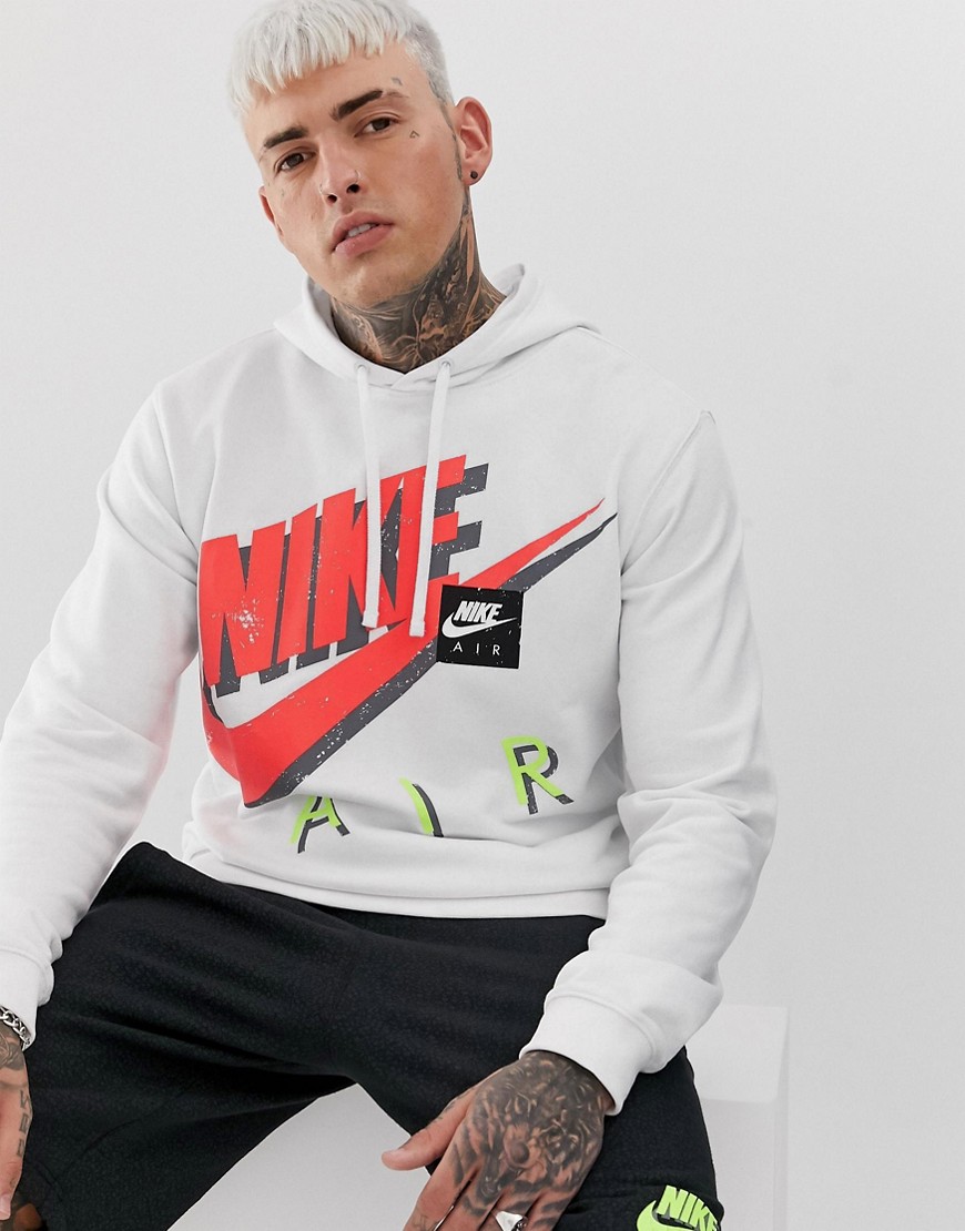 Nike Neon Logo Hoodie in White