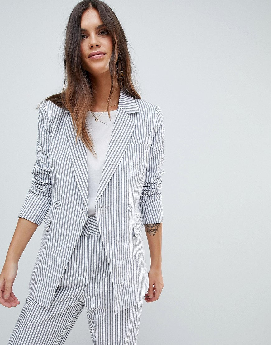 Y.A.S. STRIPE SUMMER DOUBLE BREASTED BLAZER TWO-PIECE - MULTI,26011004