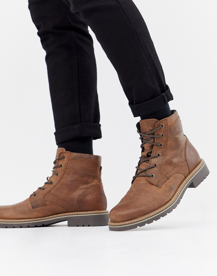 Office Intuition lace up boots in brown leather