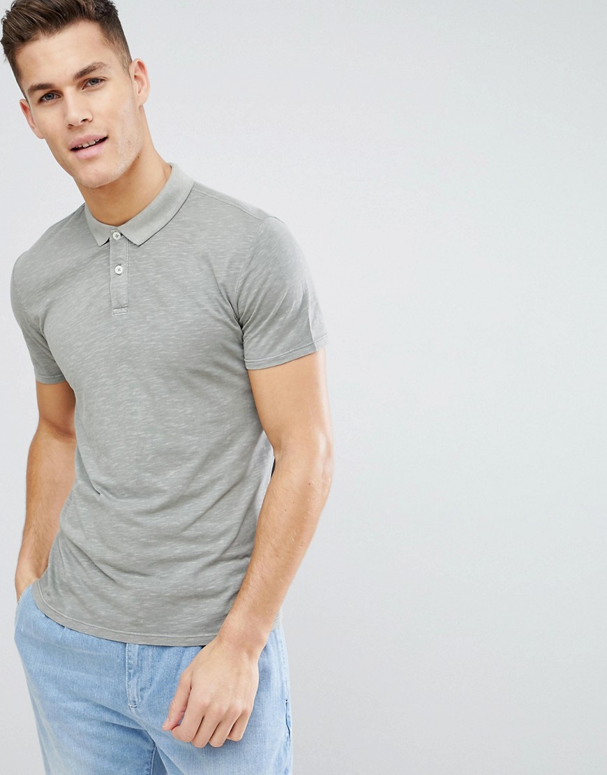 Selected Homme Polo Shirt In Washed Cotton - Vetiver