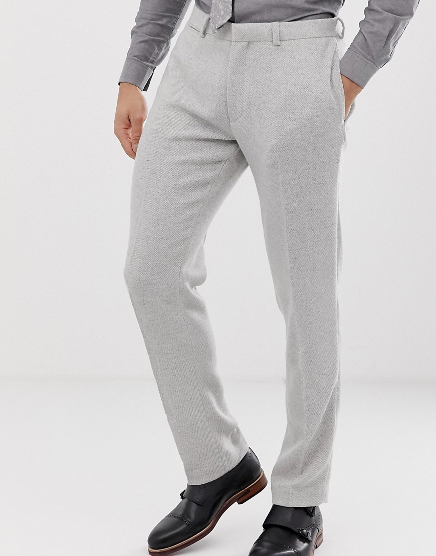 ASOS DESIGN wedding skinny suit trousers in ice grey twill
