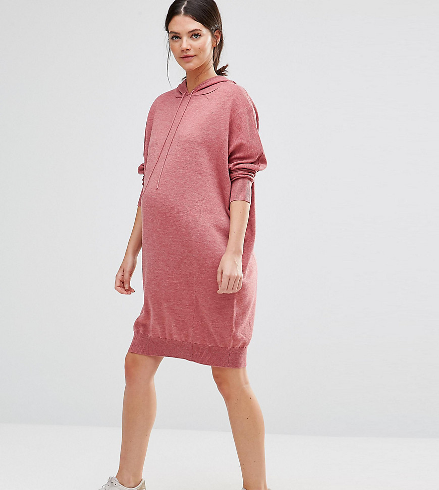 Вязаное платье‑худи для беременных ASOS Maternity - Розовый 