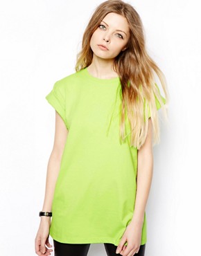 Image 1 of ASOS Boyfriend T-Shirt with Roll Sleeve