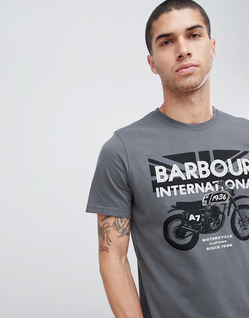 Barbour International Spark motorbike t-shirt in grey