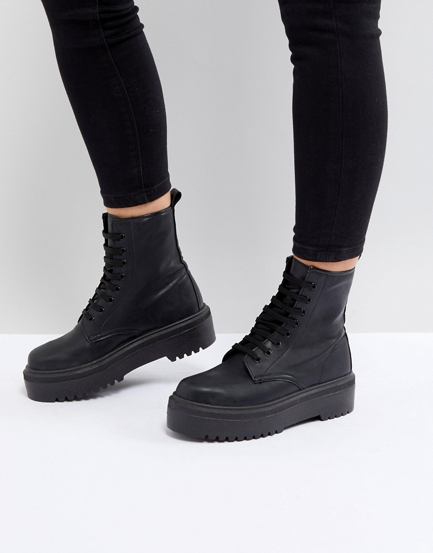 ASOS DESIGN ATTITUDE Chunky Lace Up Ankle Boots