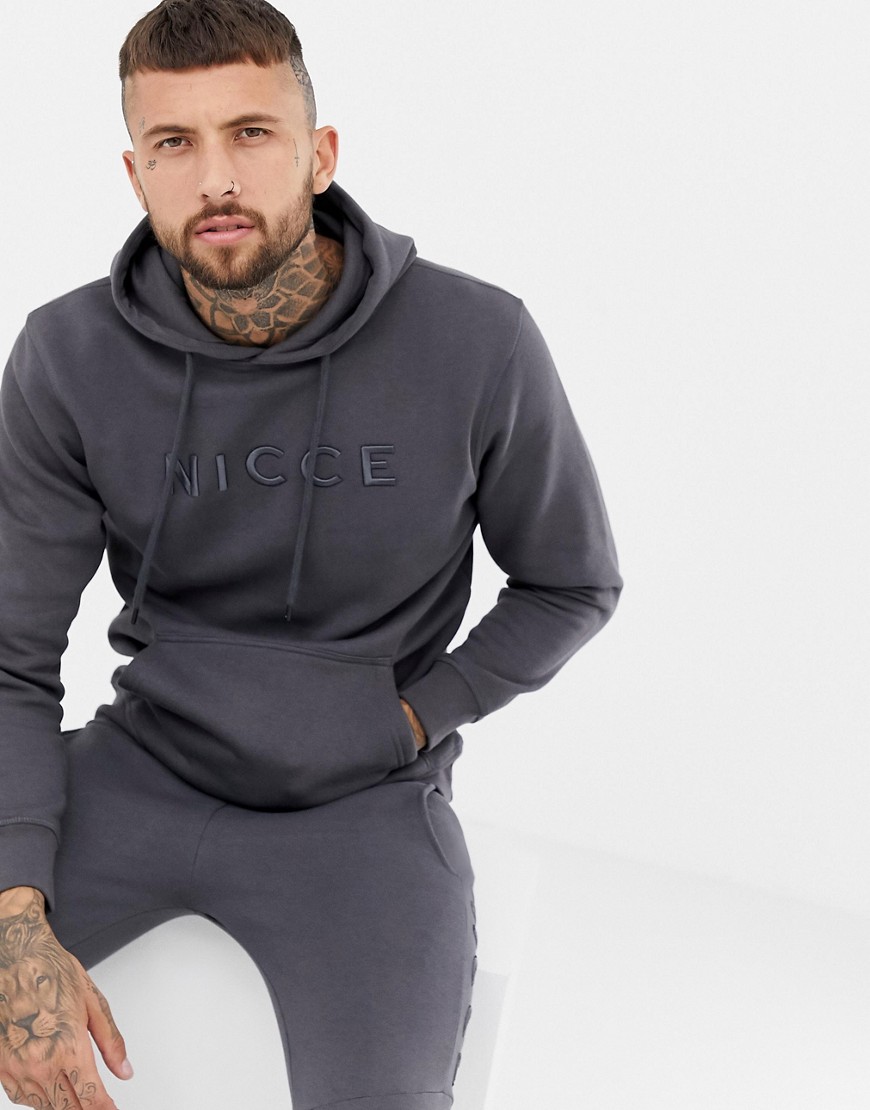 Nicce hoodie in grey with logo - Grey
