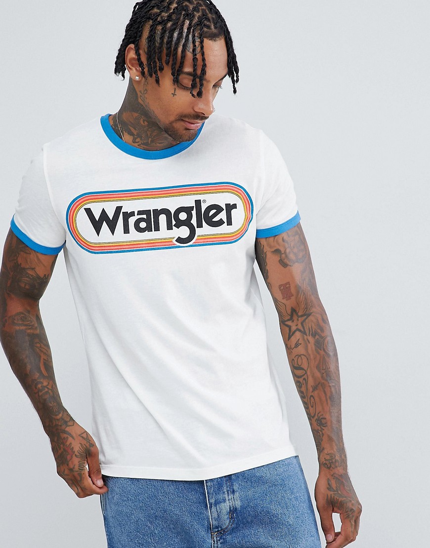 Wrangler Logo Ringer T-Shirt - Offwhite