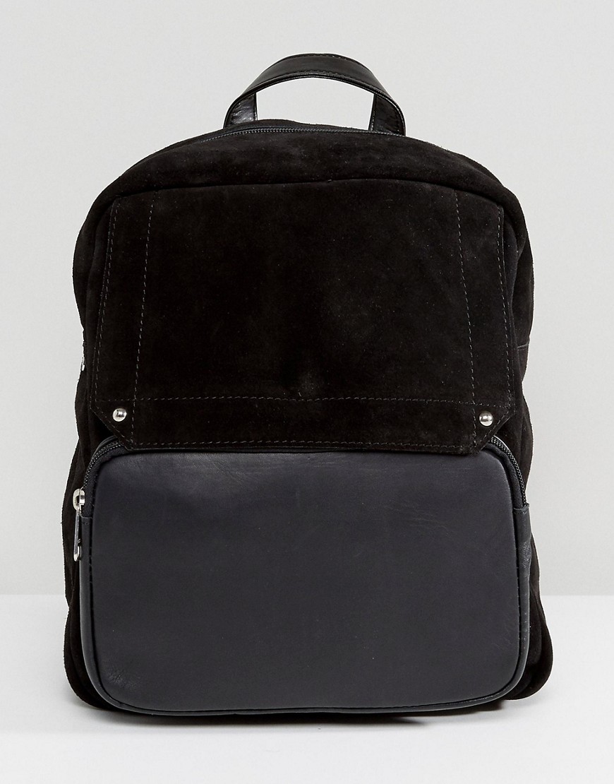 Park Lane Suede Backpack With Contrast Panel