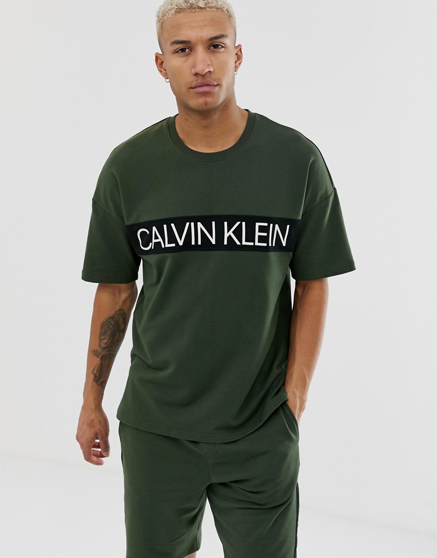 Calvin Klein Statement 1981 bold logo sweat t-shirt in green