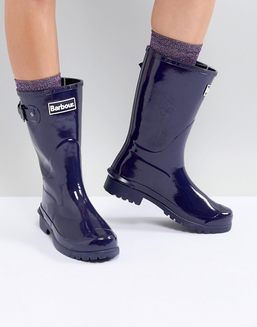 Barbour Primrose Low Welly Boot With Buckle - Blue