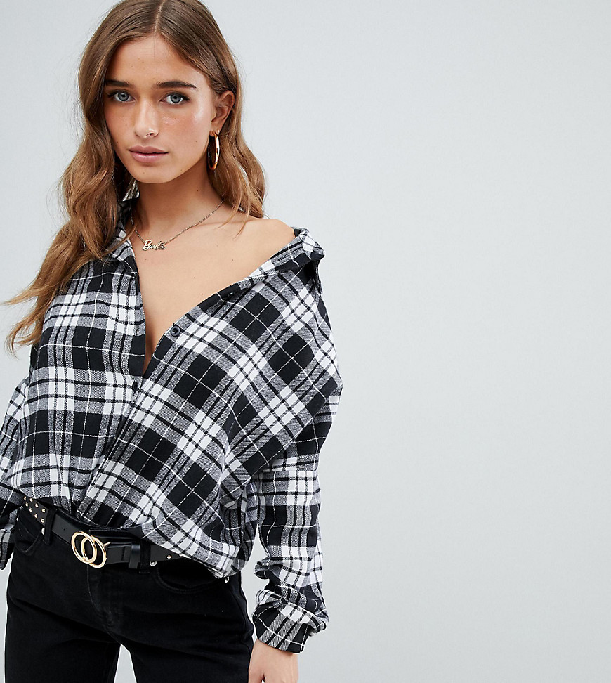 Missguided Petite check shirt in multi