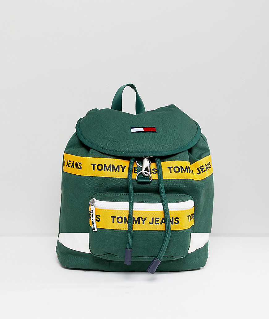 Tommy Jeans heritage backpack in canvas in dark green