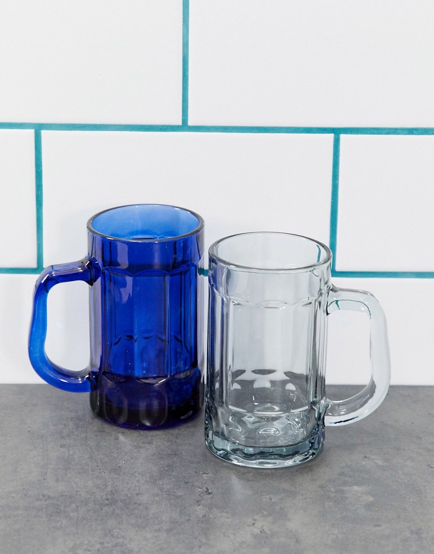 ASOS SUPPLY 2 pack tankard in grey and blue