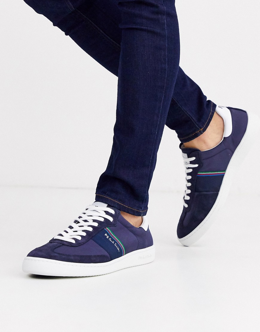 PS Paul Smith Yuki suede mix trainers in navy