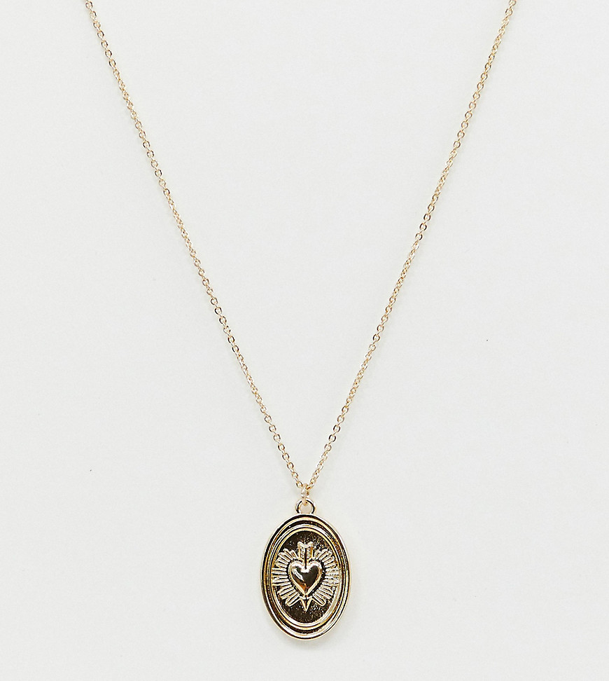Liars & Lovers embossed heart gold pendant necklace