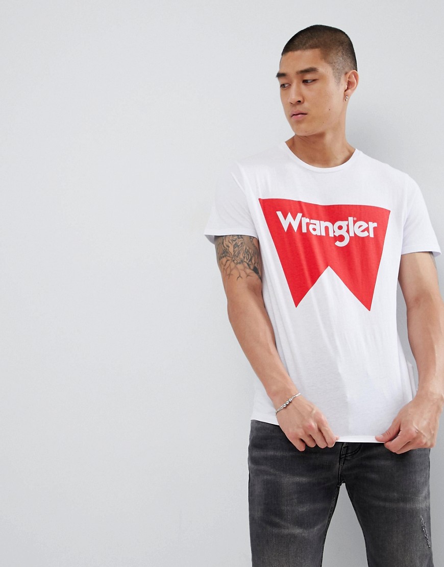 Wrangler basic red logo t-shirt - White