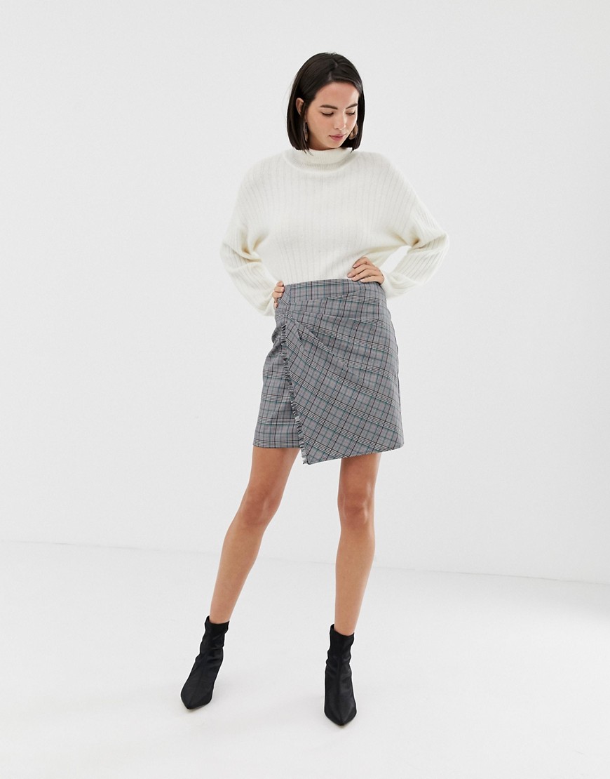 Esprit Checked Flare Mini Skirt
