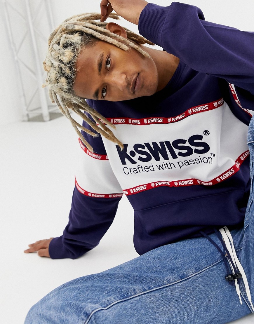 K-Swiss Modesto Oversized Panelled Sweatshirt In Navy