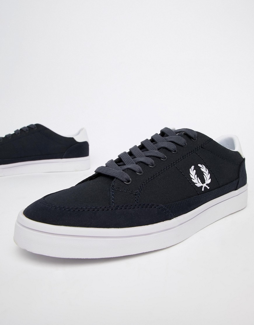 Fred Perry Deuce canvas trainers in navy