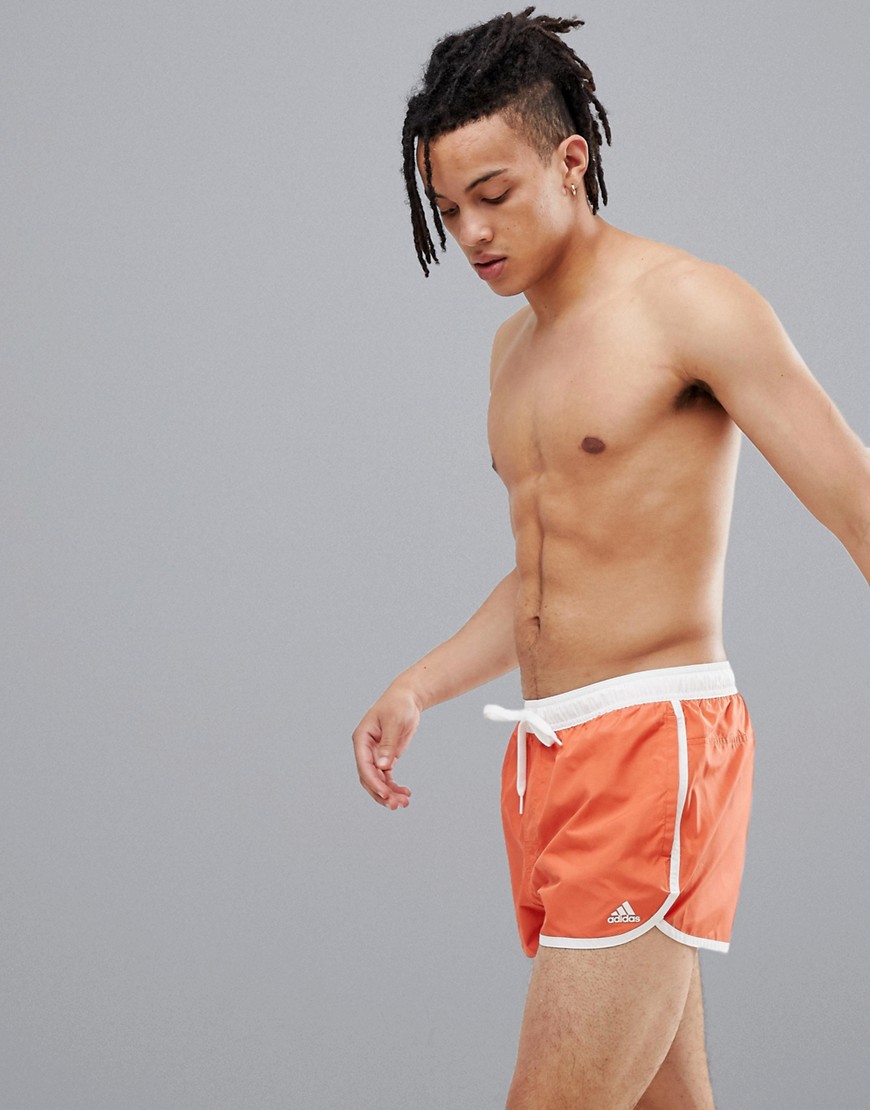 adidas Swim Split Swim Shorts In Orange DJ2140