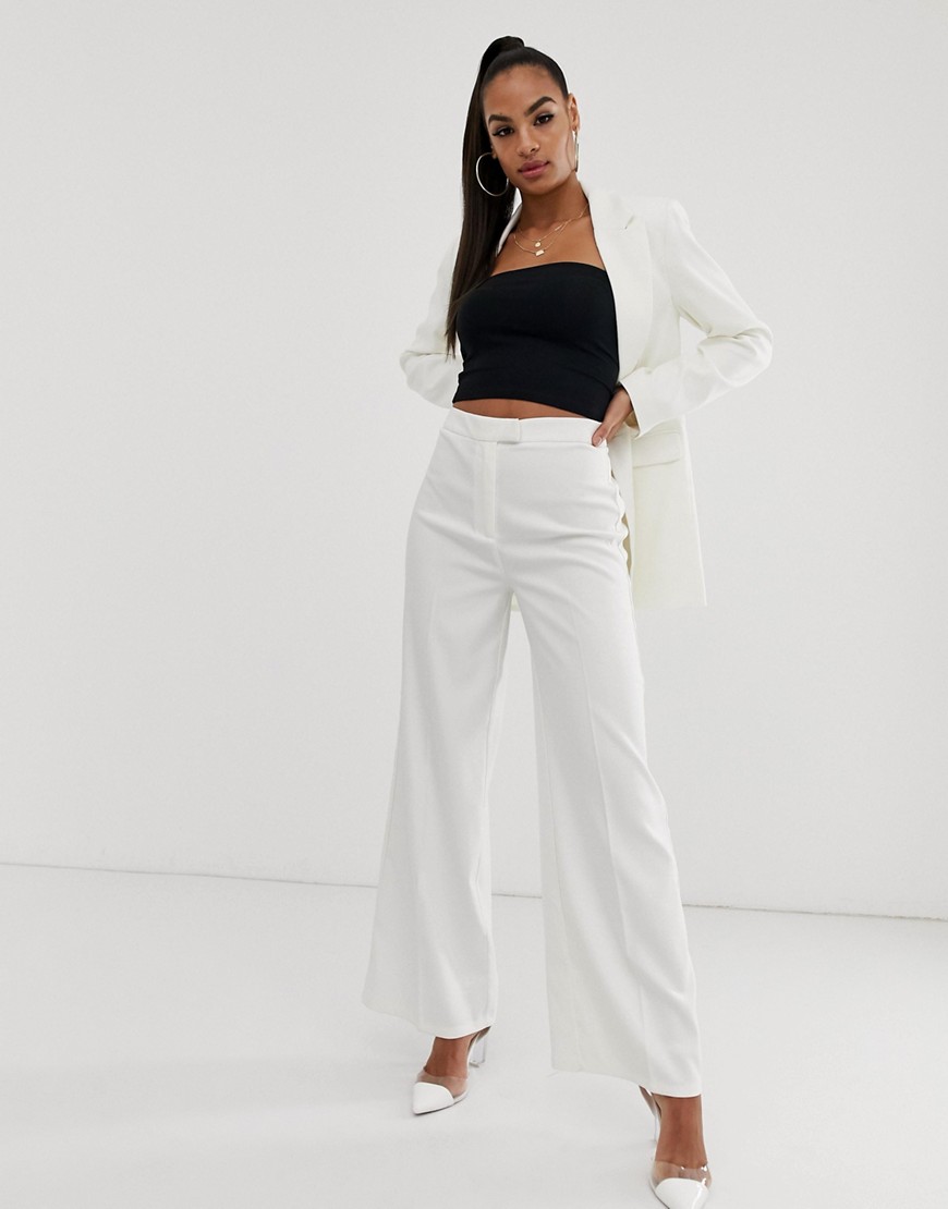 Na-kd co-ord flared tailored trousers in white