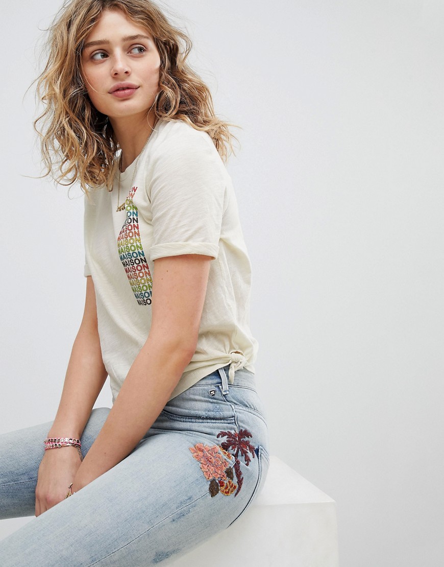 Maison Scotch Surf Tee With Side Tie Detail