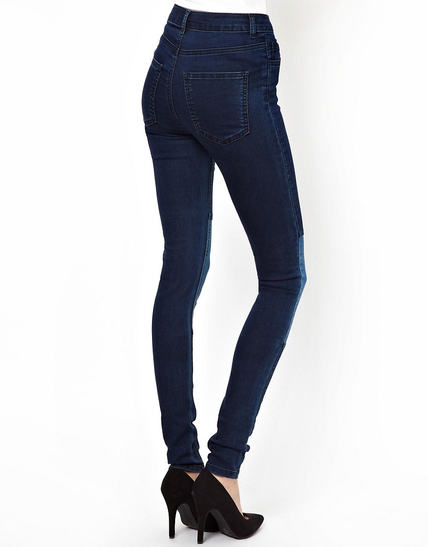 Just Female | Just Female Stroke High Waist Skinny Jeans With Patches ...