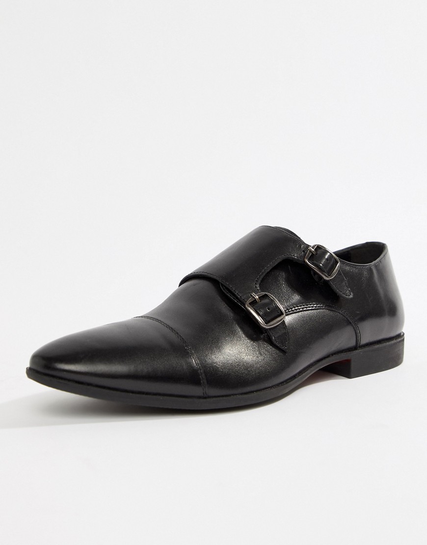 Pier One formal monk shoes in black leather