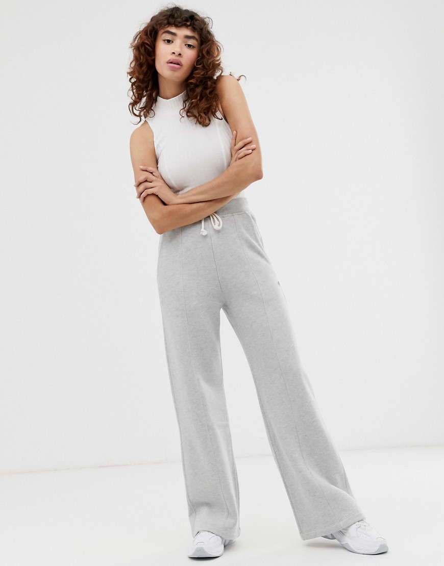 Champion reverse weave wide leg track pants with embroidered logo